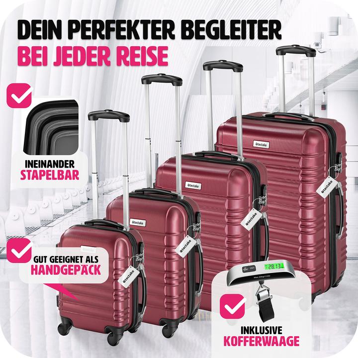 Immagine prodotto tectake Set di 4 valigie rigide Mila con bilancia (106 l, L (90 - 115l))