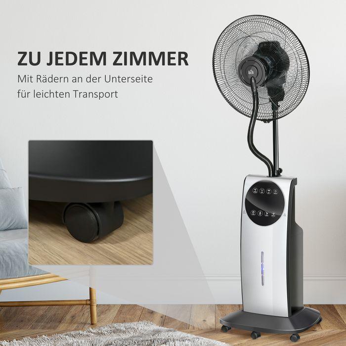 Produktbild Swisshandel24 Standventilator mit Sprühnebel 90W Kühlventilator, 3,1L Wassertank, 3 Luftmodi, Rollen, Fernbedienun