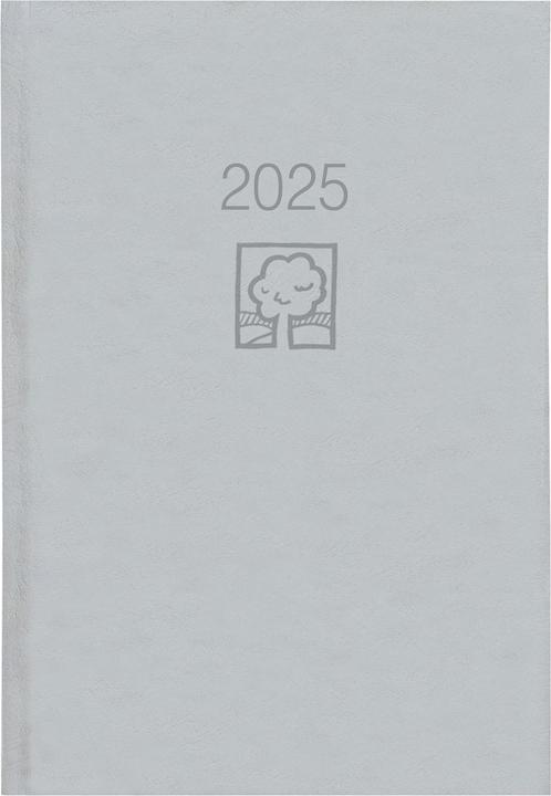 Produktbild Buchkalender 2025 grau, 14,5x21cm, Taschenkalender mit 392 Seiten im wattiertem (A5, Harter Einband, Deutsch)