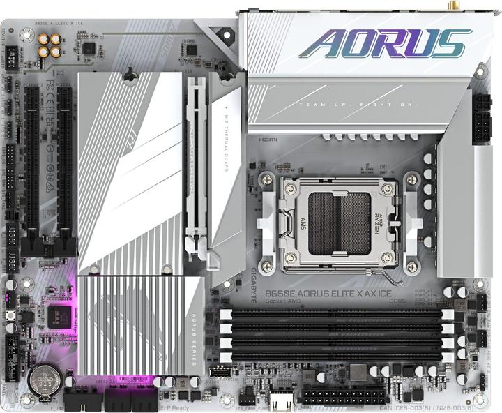 Image du produit Gigabyte B650E AORUS Elite X AX ICE (AM5, AMD B650E, ATX)
