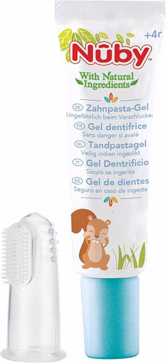 Actual product image Nuby Nûby All Natural finger toothbrush with toothpaste gel 20g