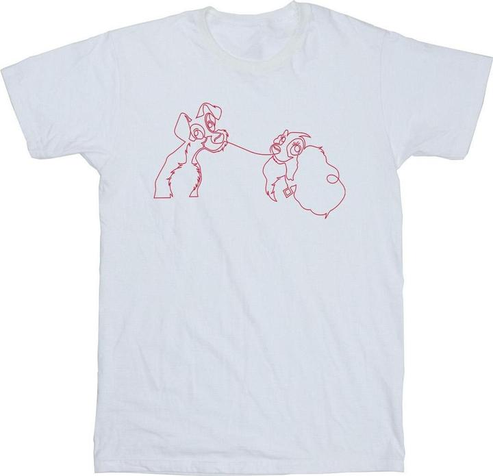 Disney Lady And The Tramp Spaghetti Outline TShirt (4XL)