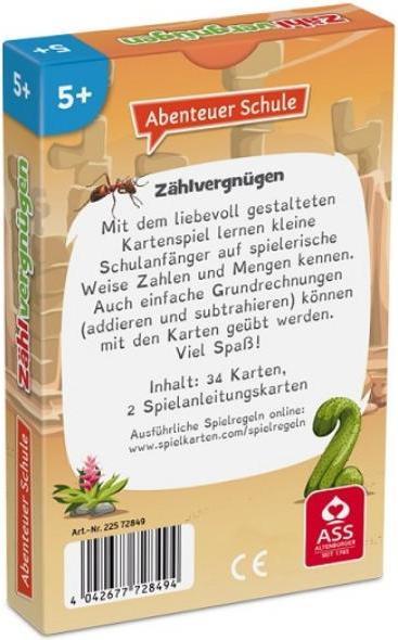 Actual product image ASS Altenburg 22572849 - Adventure school - counting fun, Card game 2+ players, ages 5+ (DE edition) (German)