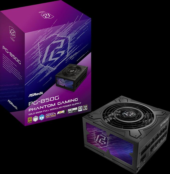 Actual product image AsRock Alimentation ATX Phantom Gaming - 850W (Noir) (850 W)