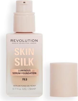 Actual product image Makeup Revolution Skin Silk Serum Foundation Light to Medium Coverage with Hyaluronic Acid 23ml (F8.5)