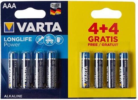 Produktbild Varta Longlife Power (8 Stk., AAA, 1250 mAh)