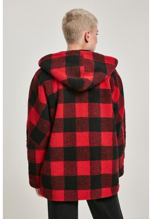 Immagine prodotto Urban Classics Giacca Sherpa da donna con cappuccio a quadri oversize (4XL)