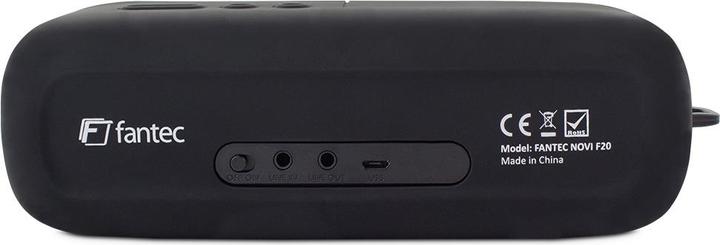 Actual product image Fantec Novi F20 Bluetooth Speaker wireless up to 10m range Handsfree Battery 15h Silicone case Color: black (15 h, Battery operated)