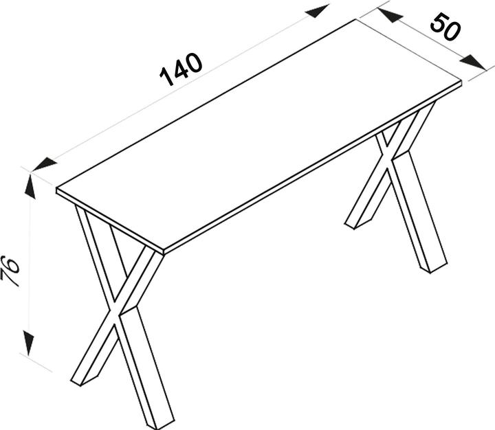 Produktbild Ebuy24 Esstisch XonaX silberfarben (140 x 50 x 76 cm)