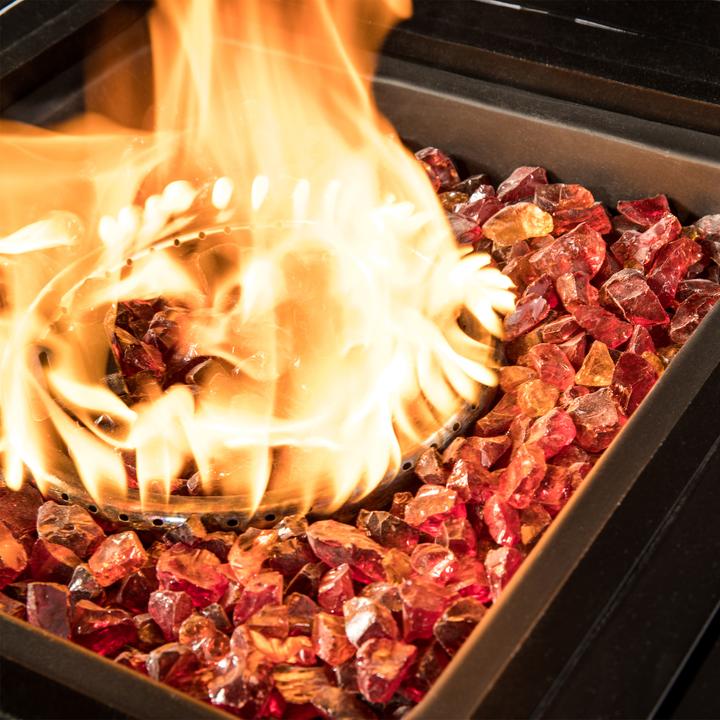 Produktbild Teamson Lavasteine 4kg Rot  Feuerfestes Glas für sichere Gas-Feuerstellen im Garten