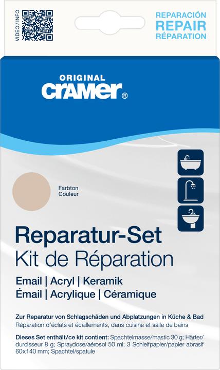 Cramer Reparatur-Set für Keramik, Email und Acryl (Bahamabeige)