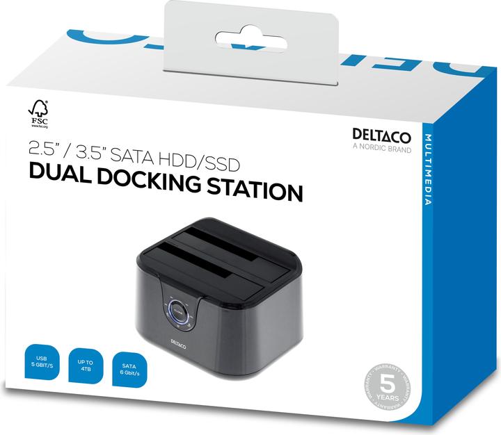Immagine prodotto Deltaco MAP-GD35U3 - Disco rigido - Serial ATA III - 2.5,3.5 pollici - 4 TB - USB 3.2 Gen 1 ( (2.5", 3.5")