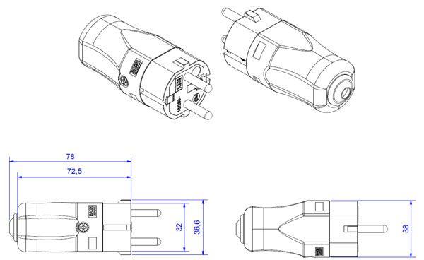Actual product image Bachmann Power distribution unit (5 x, CEE 7/3, 4.50 m)