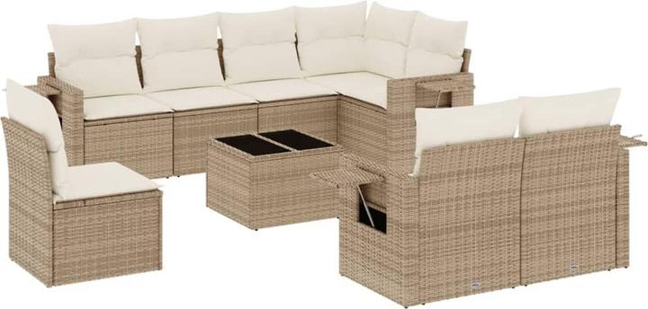 Produktbild VidaXL Gartenmöbel Sofa Garnitur Gartengarnitur Garten Sitzgruppe 9-tlg. Beige