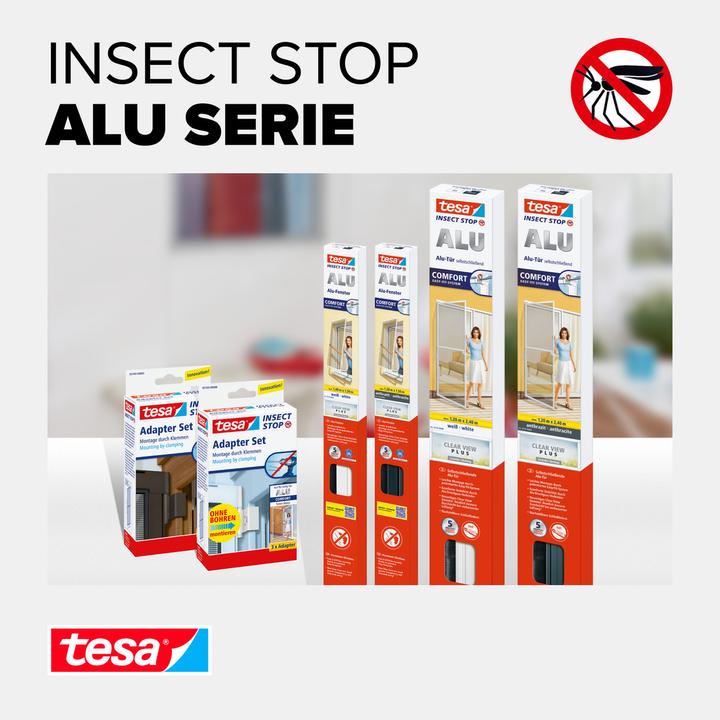 Produktbild tesa Insektenschutz Alu COMFORT für Türen, XL Insektengitter (120 x 240 cm)