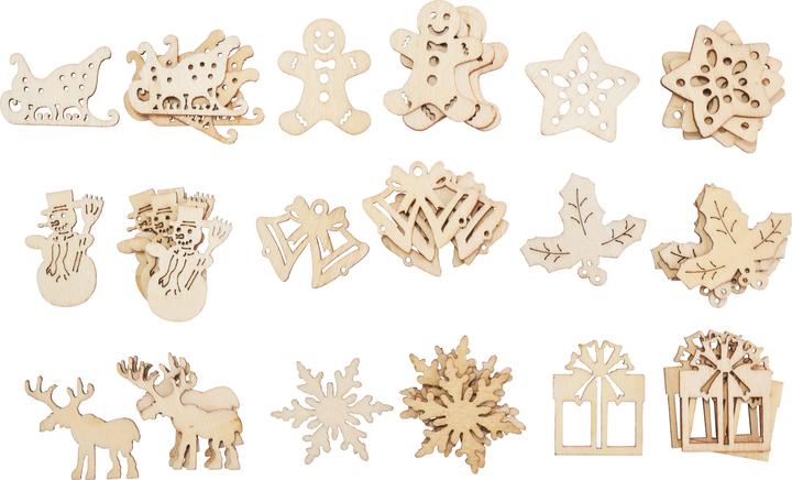 Produktbild Creativ Company Streuteile "Weihnachtsmotive", 45 Stück, Ø ca. 28 mm