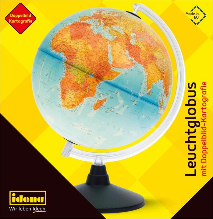 Actual product image Idena Glow globe earth w. 2 map pictures, Ø30cm (30 cm)