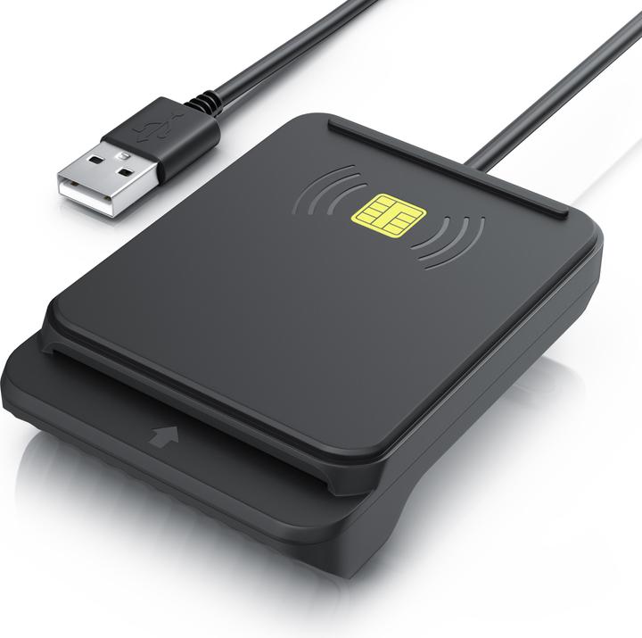 Produktbild CSL USB Chipkartenleser, NFC, ISO 7816/14443, kompatibel mit Mac OS X & Windows 11, für Personalausweis (USB)