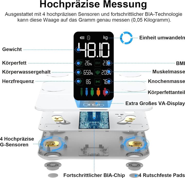 Immagine prodotto Healthkeep Digitale Körperfettwaage (180 kg)