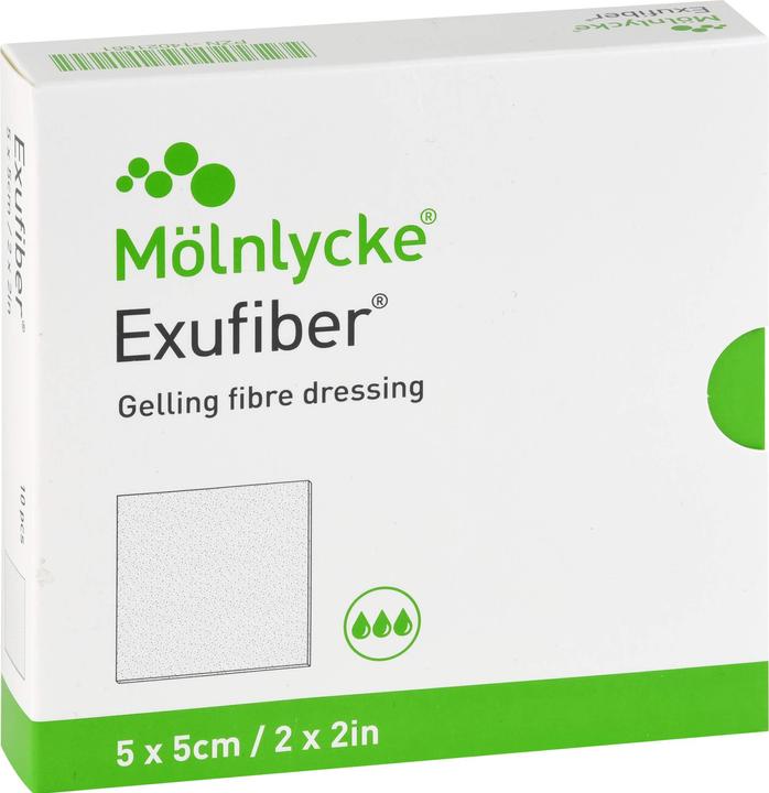 Actual product image Mölnlycke Exufiber 5x5 Cm, 10 pcs VER