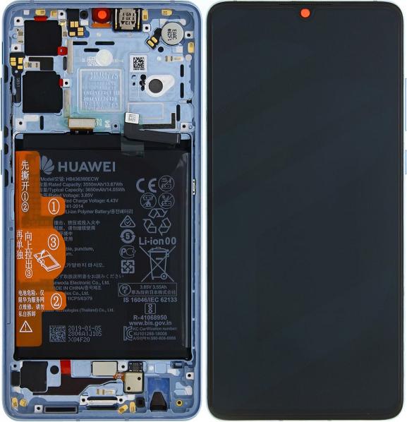 Produktbild Huawei LCD + Touch + Frame + Battery für ELE-L29, ELE-L09 P30 - breathing crystal - New Version (Huawei P30)