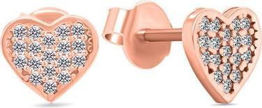 Brilio Silver - Glittering heart earrings made of silver EA514R