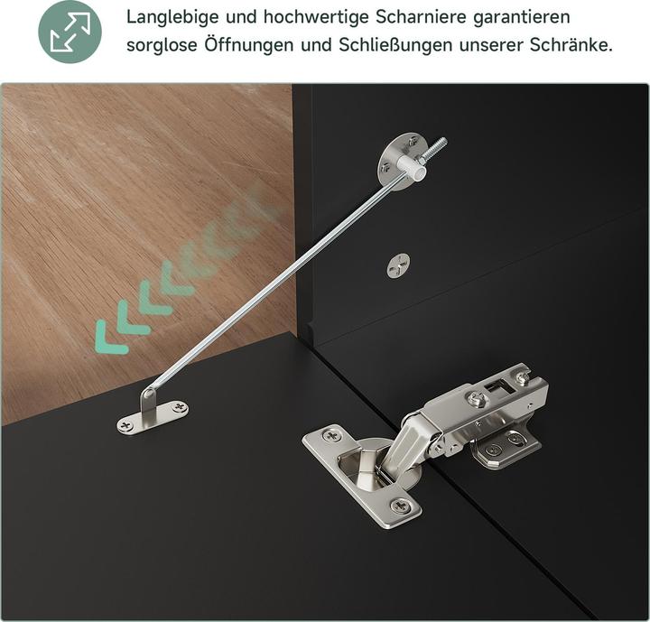 Image du produit SONNI Low-Profile schwarz, TV-Panel hochglänzend, mit LED-Beleuchtung (in 12 Farben einstellbar), mi