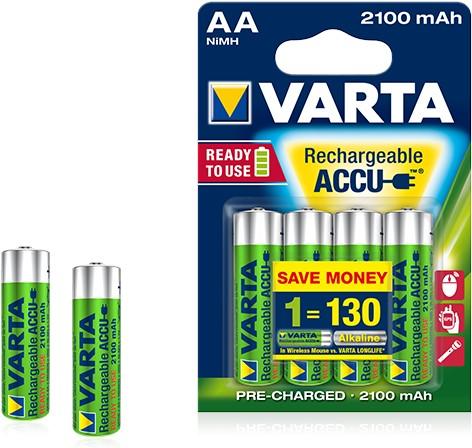Produktbild Varta Recharge Accu Power (4 Stk., AA, 2100 mAh)
