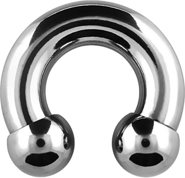 Actual product image Star Piercing Circular Barbell internal thread silver with two balls (Titanium G23, without brass)