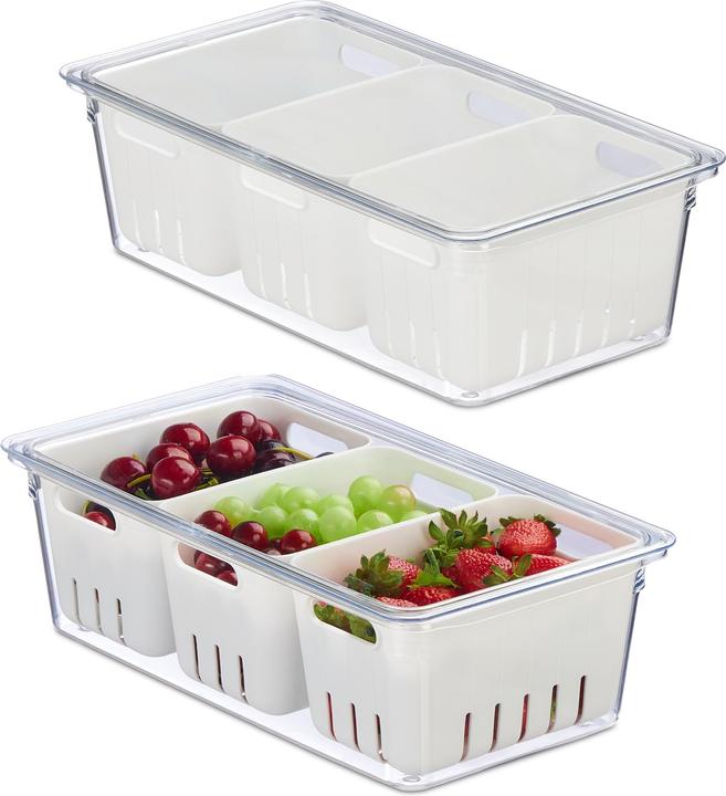 Relaxdays 2x Kühlschrank-Organizer