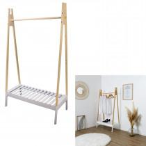 Produktbild Home Deco Factory Kleiderständer Holz weiss 100x46x170cm