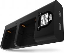 Produktbild Newell Set aus DL-USB-C Zweikanal-Ladegerät und zwei NP-F570-Akkus für Sony