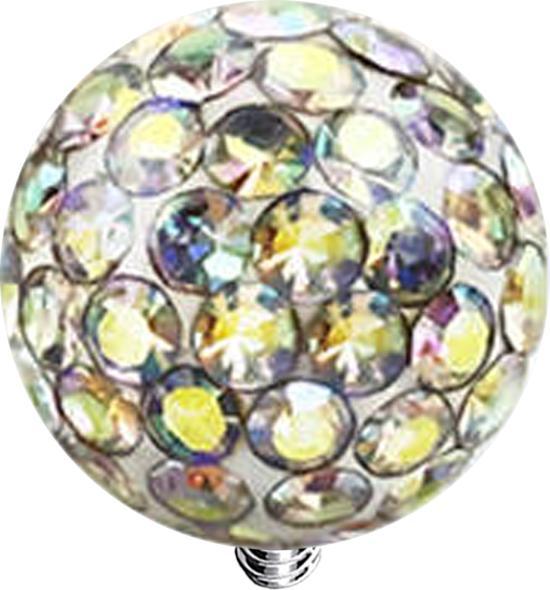 Actual product image Star Piercing Dermal Anchor crystal ball multicolour epoxy protective layer (without brass, Titanium G23)
