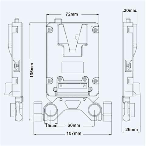 Produktbild Rolux Mini V-Mount Akkuhalter RL-AC13S (1 Stk.)