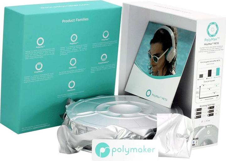 Actual product image Polymaker PB02004 PolyMAX Tough Filament PETG high rigidity, heat resistant (PETG, 2.85 mm, 750 g, White)