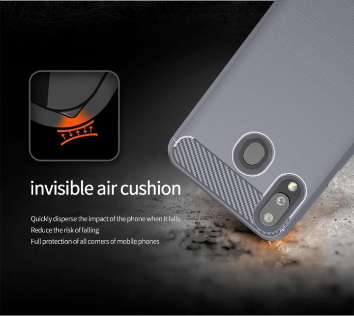Produktbild Cadorabo TPU Ultra Slim carbon edelstahl Kombi Cover (Samsung Galaxy M10s, Samsung Galaxy A20, TCL A30)