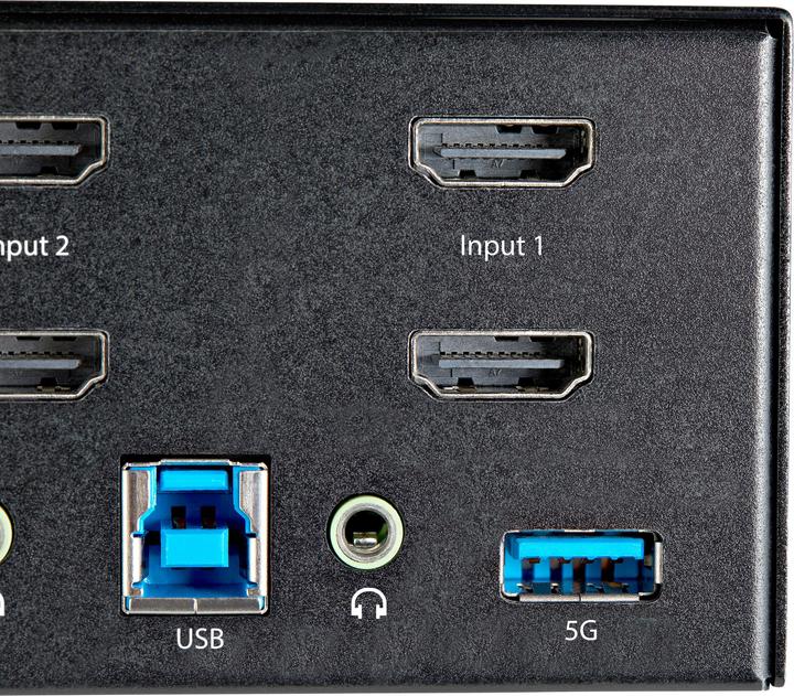 Actual product image StarTech com 2 Port Dual Monitor HDMI KVM Switch - 4K 60Hz Ultra HD HDR - Desktop 4K HDMI 2.0 KVM Sw