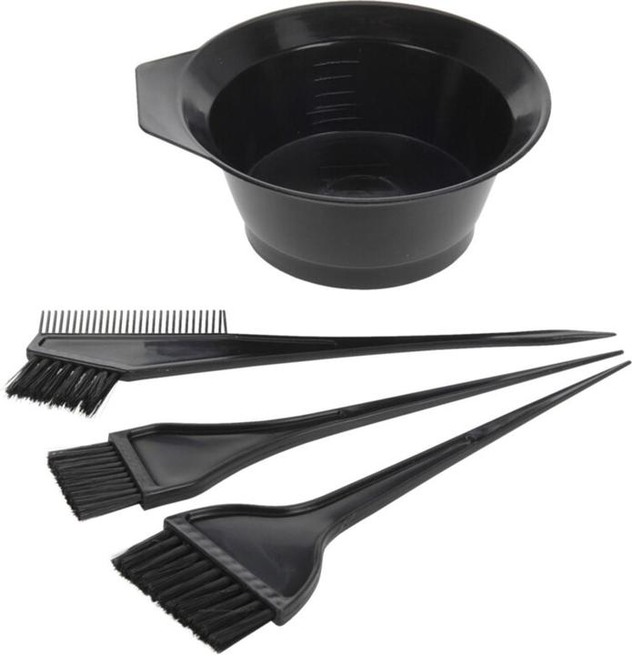 Immagine prodotto Set per la colorazione dei capelli, 4 pezzi, nero, con spazzole e dischi per la colorazione