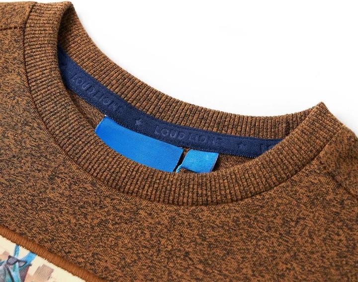 Immagine prodotto VidaXL Camicia da bambino a maniche lunghe Cognac Melange 116,Materiale: 50 (116)