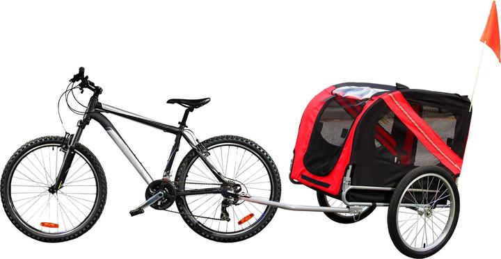 Wiltec Hunde Fahrradanhänger Hundeanhänger Fahrrad Hundetransporter rot-schwarz