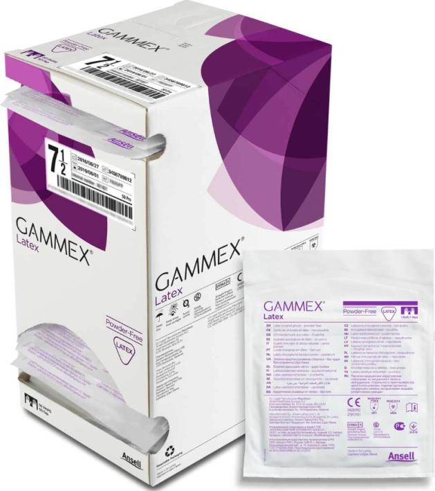 Produktbild Gammex OP-Handschuhe Latex puderfrei steril Gr. 7.5, 50 Paar (7.5)