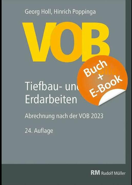 Produktbild VOB im Bild - Tiefbau- und Erdarbeiten - mit E-Book (Deutsch, Hinrich Poppinga, Georg Holl, 2024)