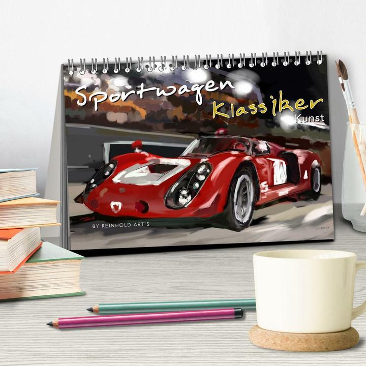 Immagine prodotto Sportwagen Klassiker Kunst (Tischkalender 2025 DIN A5 quer), Monatskalender (A5, Tedesco)