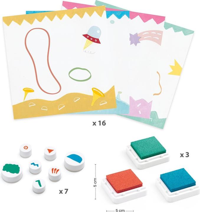 Produktbild Djeco Stempelset Da oben