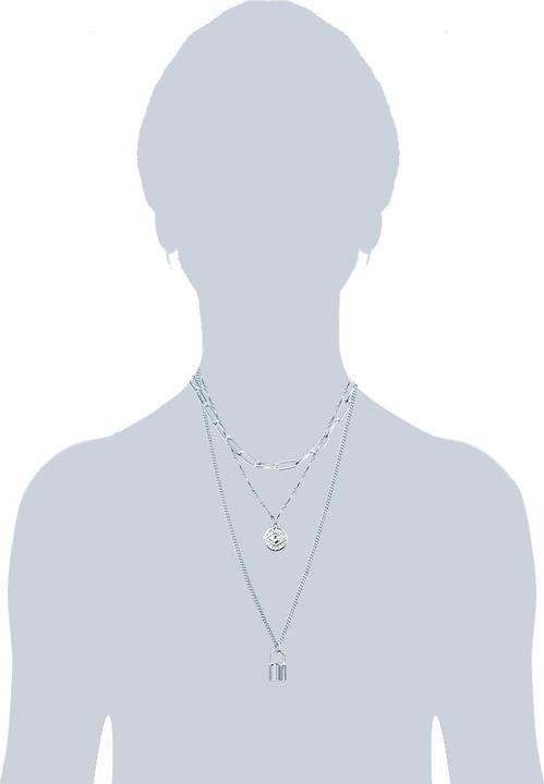 Immagine prodotto Lulu & Jane Lucchetto da donna in lega di metallo argento 44,0 cm/48,0 cm/68,0 cm catena base + 5,0 - 29113 (Lega metallica)