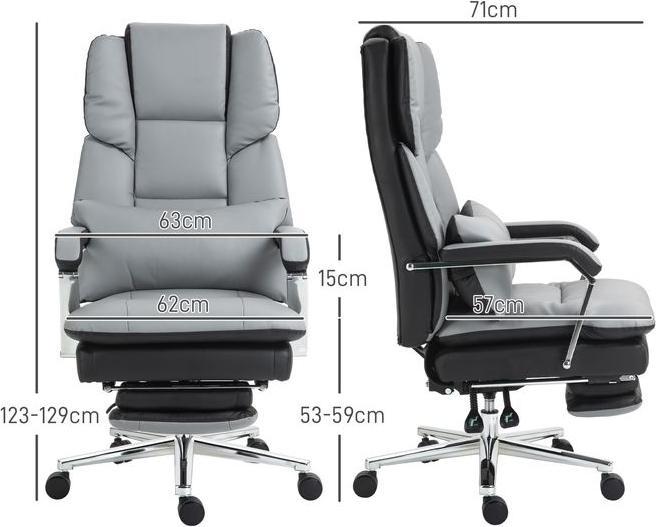 Actual product image Swisshandel24 Office chair with rocking function, up to 180kg, ergonomic, 160° reclining backrest, artificial