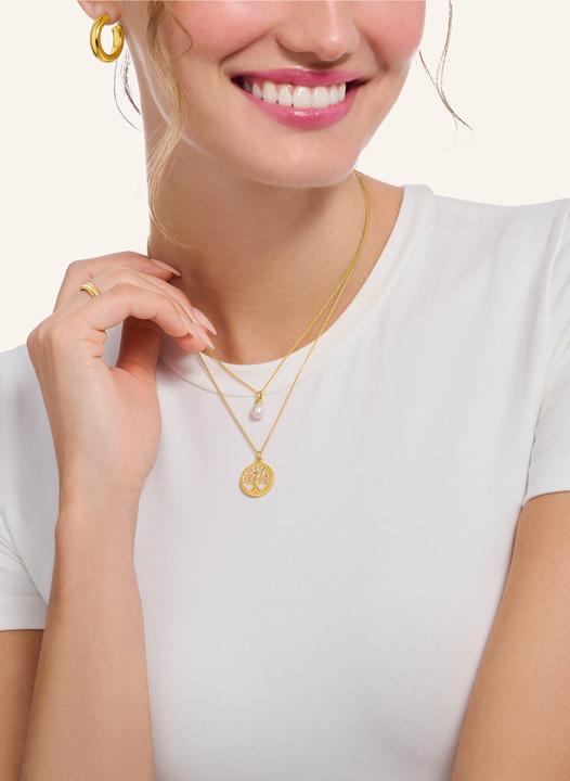 Produktbild Thomas Sabo Kette mit Perlen-Anhänger vergoldet (925er Silber, 38 - 45 cm)