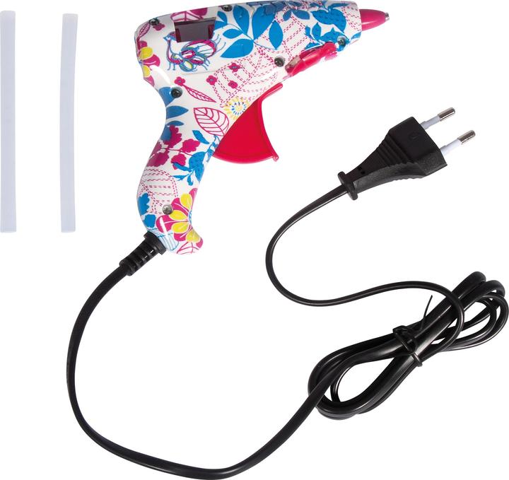 Actual product image Rayher Mini hot glue gun "Flower Power", with cable