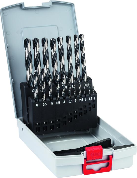 Bosch Professional Zubehör Trapano torsione HSS PointTeQ Set (1 mm, 1,5 mm, 2 mm, 2,5 mm, 3 mm, 3,5 mm, 4 mm, 4,5 mm, 5 mm, 5,5 mm, 6 mm, 6,5 mm, 7 mm, 7,5 mm, 8 mm, 8,5 mm, 9 mm, 9,5 mm, 10 mm)