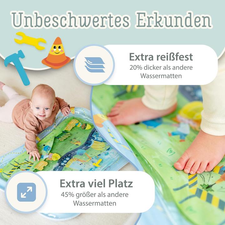 Produktbild Freudeskind TummyTime Wassermatte Baustelle XXL (80 x 60 cm)